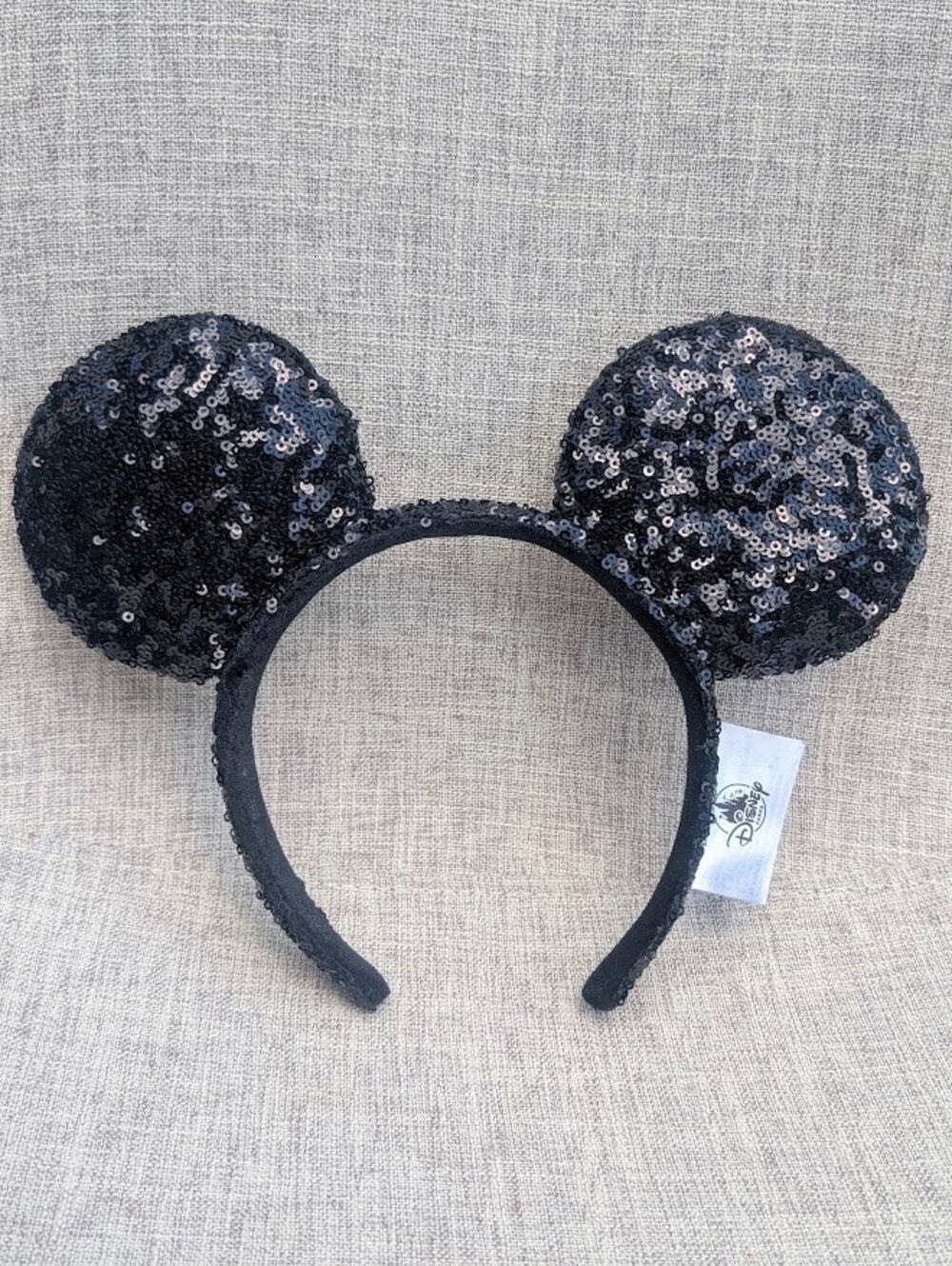 Disney Japan Tokyo Resorts Parks Mickey Ears Black Sequin Headband Unisex Rare